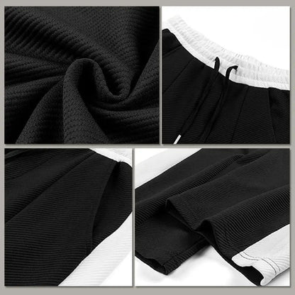 🍁Nieuwe releases in de herfst🍁Herenoutfit Casual 2-delige contrasterende sportjogging-trainingspakset