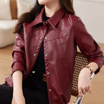 🔥HOT Sale🔥Women's shirt short leather jacket