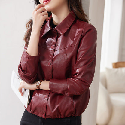 🔥HOT Sale🔥Women's shirt short leather jacket