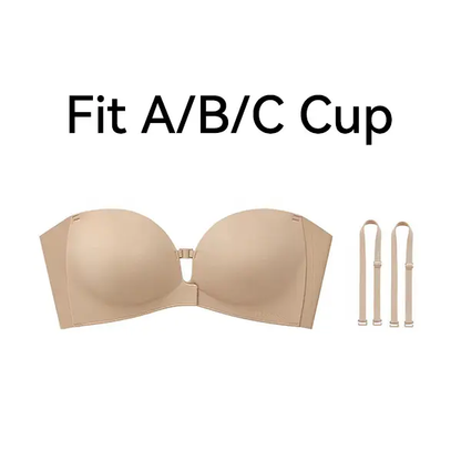 🥳LUCKMEEY Womens Strapless Front Closure Bra Push Up Lift Bra Padded Add Cup💞