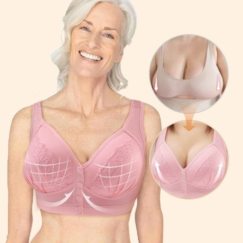 📢📢50% OFF !! 💕CloudComfort™ Front-Button Cotton Bra – Breathable • Wire-Free • All-Day Support • Non-Padded & Skin-Friendly 🌿