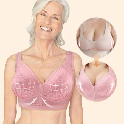📢📢50% OFF !! 💕CloudComfort™ Front-Button Cotton Bra – Breathable • Wire-Free • All-Day Support • Non-Padded & Skin-Friendly 🌿