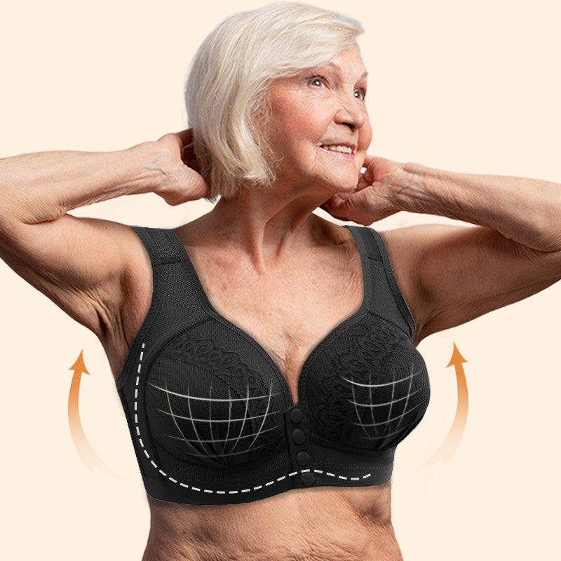 📢📢50% OFF !! 💕CloudComfort™ Front-Button Cotton Bra – Breathable • Wire-Free • All-Day Support • Non-Padded & Skin-Friendly 🌿
