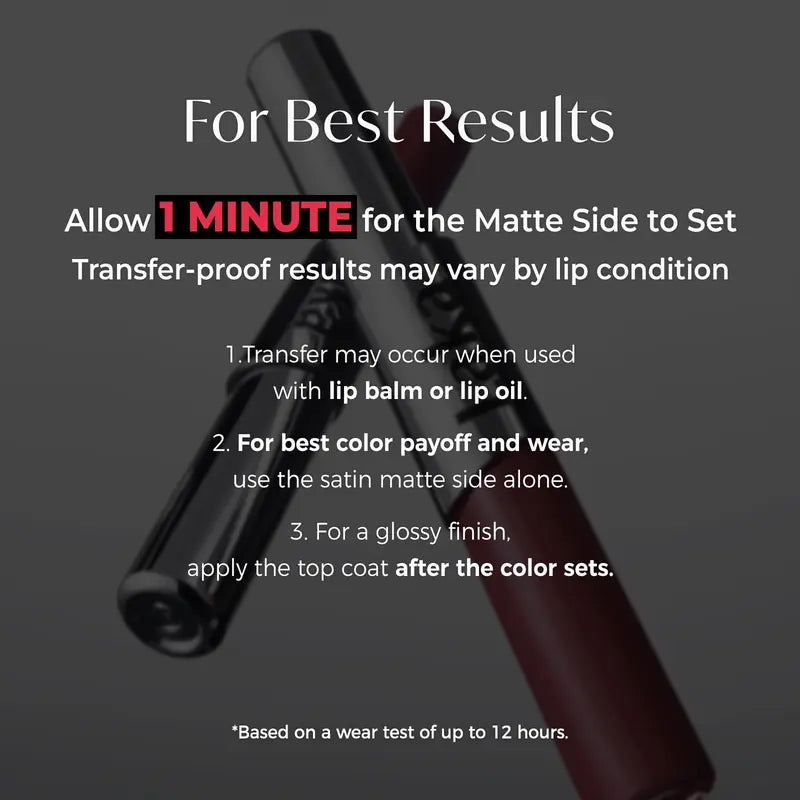💋✨Perfect Twin Lip — Dual-Ended Liquid Lipstick with Velvet Matte Color and Glossy Shine