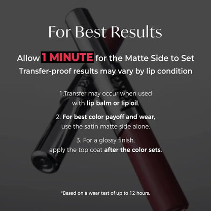 💋✨Perfect Twin Lip — Dual-Ended Liquid Lipstick with Velvet Matte Color and Glossy Shine
