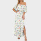 👗Women's Off-Shoulder Ruffled Side-Slit Maxi Dress with Pockets