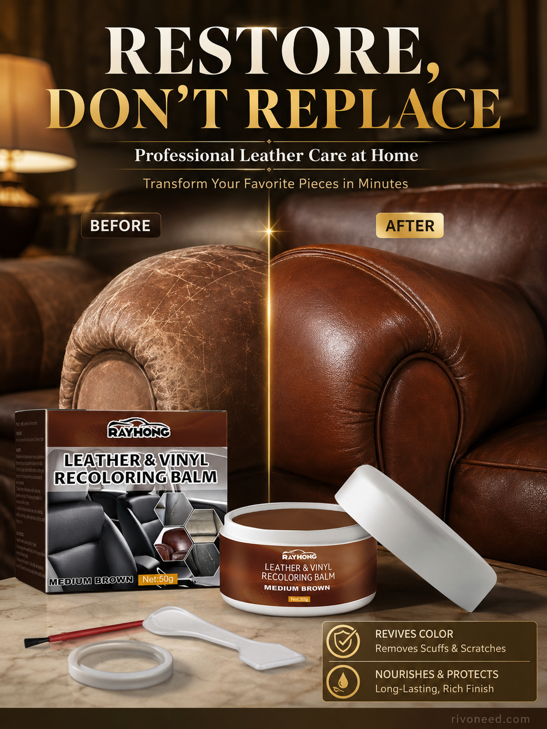 Buy 2 Get 1 Free🏆Leather Repair Paste – Fills scratches & scuffs, restores texture. Available in multiple colours. Save your favourite sofa!