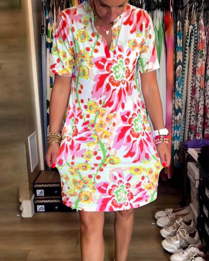 🌷Limited Time Offer 58% OFF💞Short-sleeved dress with floral print