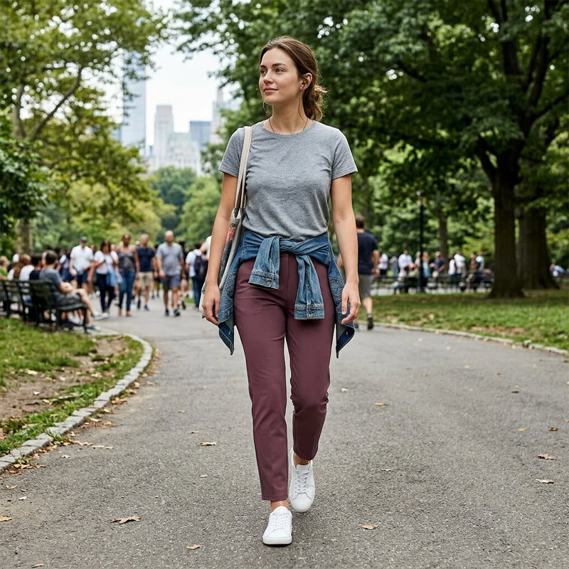 ⏳LIMITED OFFER 62% OFF🌞Women’s Fitted High-Waisted Zip-Pocket Trousers - 👖Lightweight, Breathable, Soft 26"/27" Ankle Pants with Zipper Pockets