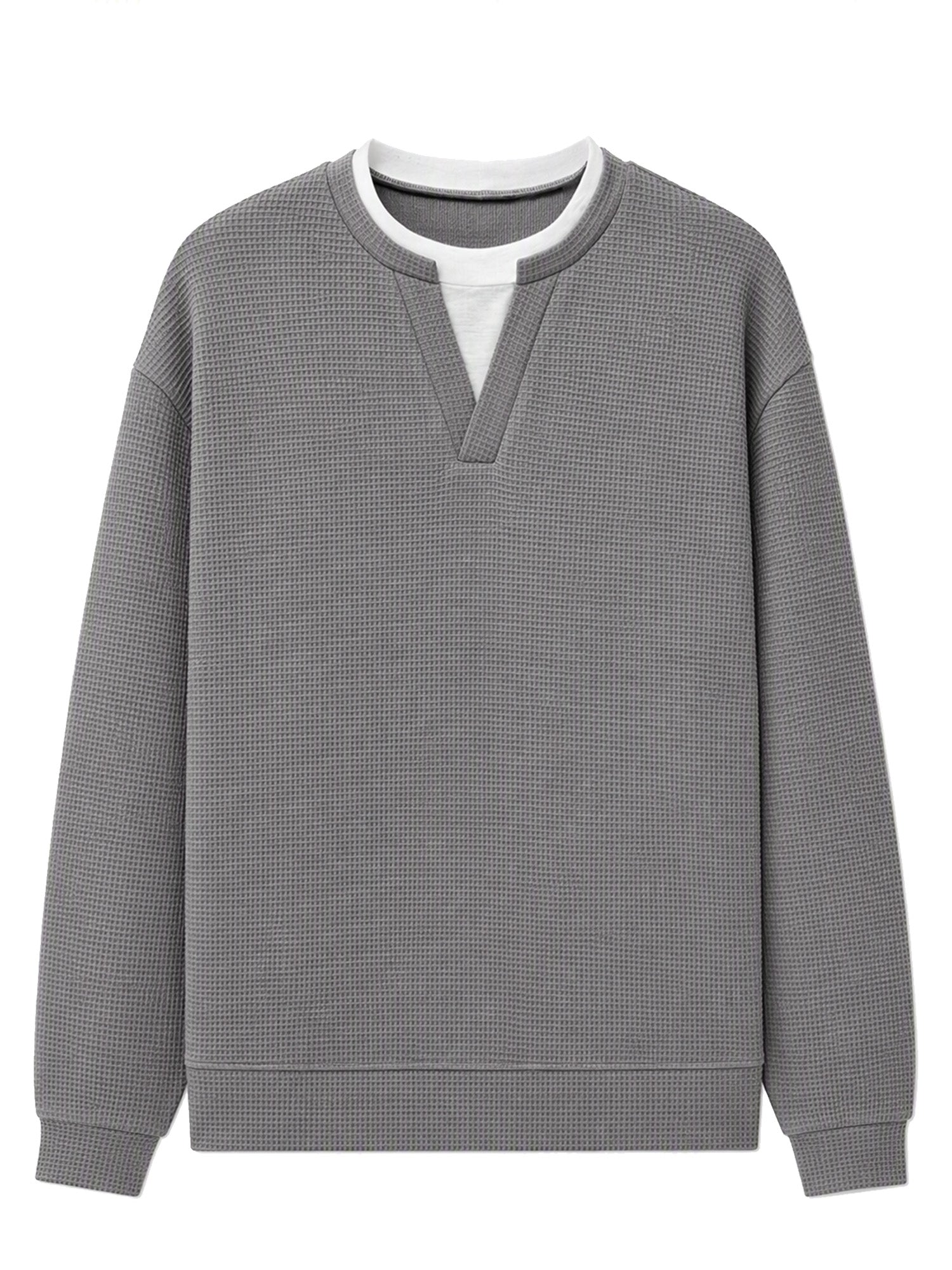 ✨💖Black Friday Mega Deal – 50% off!💖Men's Layered-Look Waffle T-Shirt | Comfortable everyday style with elegant texture 👚