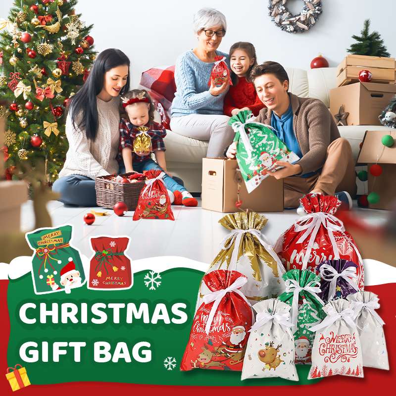 🔥Achetez-en 2, obtenez-en 1 gratuit🎅🎁Sac cadeau de Noël avec cordon de serrage