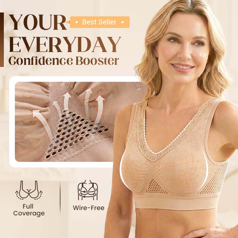 🏆 Last Day Buy One Get One Free! 💐 🎁Lace Wireless Pure Cotton Buttonless Comfy Lifting Bra