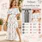 👗Women's Off-Shoulder Ruffled Side-Slit Maxi Dress with Pockets