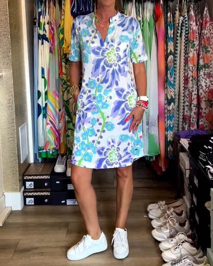 🌷Limited Time Offer 58% OFF💞Short-sleeved dress with floral print