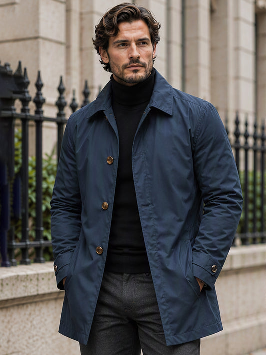 🖤Black Friday Sale:50% OFF🖤🌧️ More Coverage, Sharper Style | Men's Waterproof Mid-Length Trench Coat