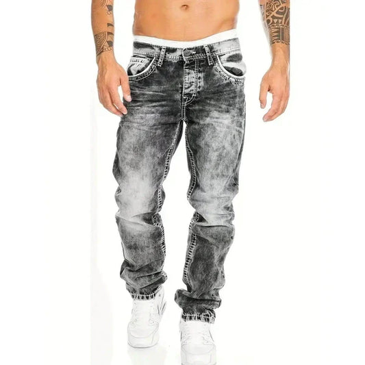 🔥 Men's Fashion Creative Stretch Denim Jeans,Minimalist Style Suitable For Emo Style💙