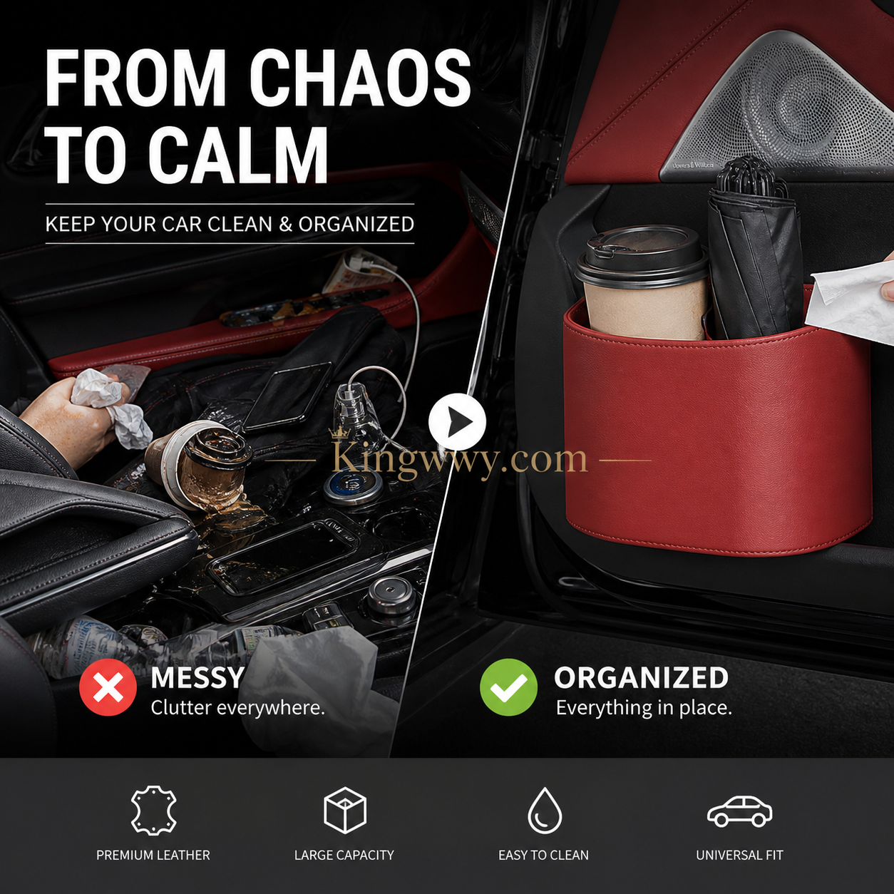 🥳2026 HOT SALE🥳💞50K+ SOLD!🚗🧺 50% OFF! Leather Car Door Cup Holder – Wide‑mouth opening, easy reach for drinks & phone. Clip‑on secure fit. PU leather, tough & stylish. 🛡️✨