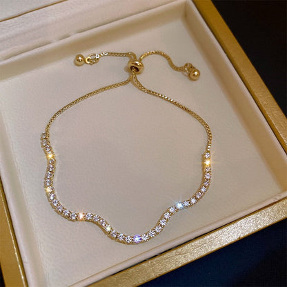 💖HOT SALE 50% OFF💖✨Copper Inlaid Cubic Zirconia Stone Bracelet, Exquisite Luxury Women Sparkly Accessory