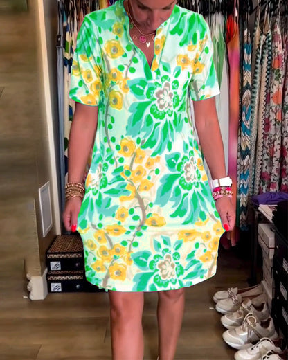 🌷Limited Time Offer 58% OFF💞Short-sleeved dress with floral print
