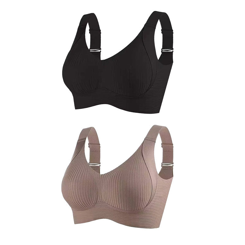 ⏰Last Day Sale 50% OFF 🎁Subtle Striped Seamless Bra W-Support Wireless Comfort Bra
