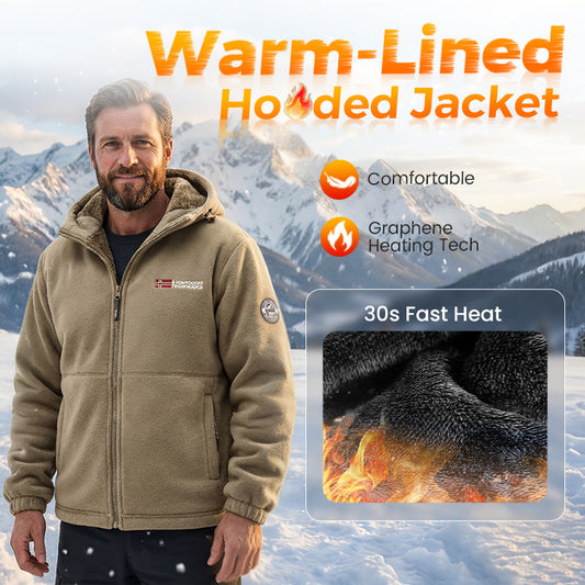 🖤Black Friday Sale:50% OFF🖤🎁 💥Upgraded Unisex Hooded Casual Graphene Heated Insulated Jacket (with Internal Pockets)