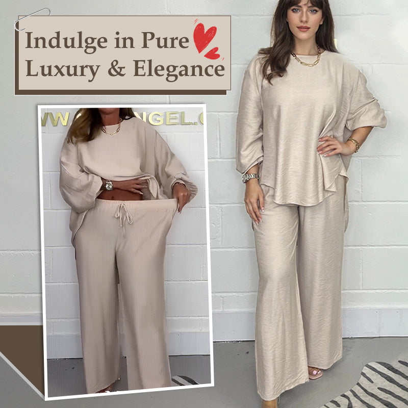 🔥OFFERTA SPECIALE - SCONTO DEL 55%💝Completo da donna con pantaloni larghi a vita alta e maniche lunghe