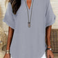 💞50K+ SOLD!🌸Women's Plain Short Sleeve Blouse, Casual Solid Color Top for Daily Wear