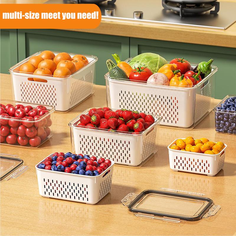 🍓 50% OFF NOW! ✨ 3-PC Fruit Container Set – Removable Colander, Leak-Proof & Stackable 🧊