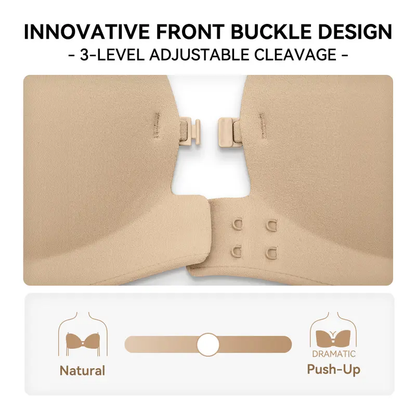 🥳LUCKMEEY Womens Strapless Front Closure Bra Push Up Lift Bra Padded Add Cup💞
