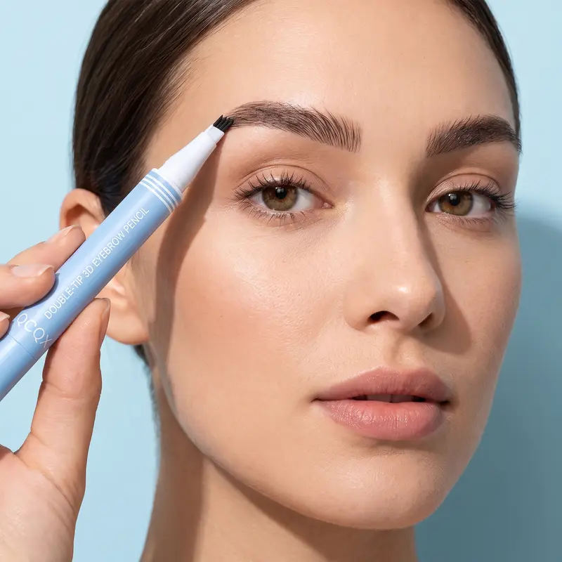 【QCQX】Waterproof 2-in-1 Micro-Fork Eyebrow Pen & Tinted Gel