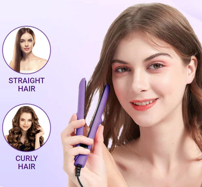 💥Limited time 50% off🔥⚡2-in-1 Mini Curling Wand & Flat Iron Hair Straightener