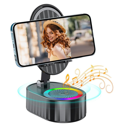 🎁2025 Upgraded Cell Phone Stand with Induction Speaker/Power Bank/Atmosphere Light