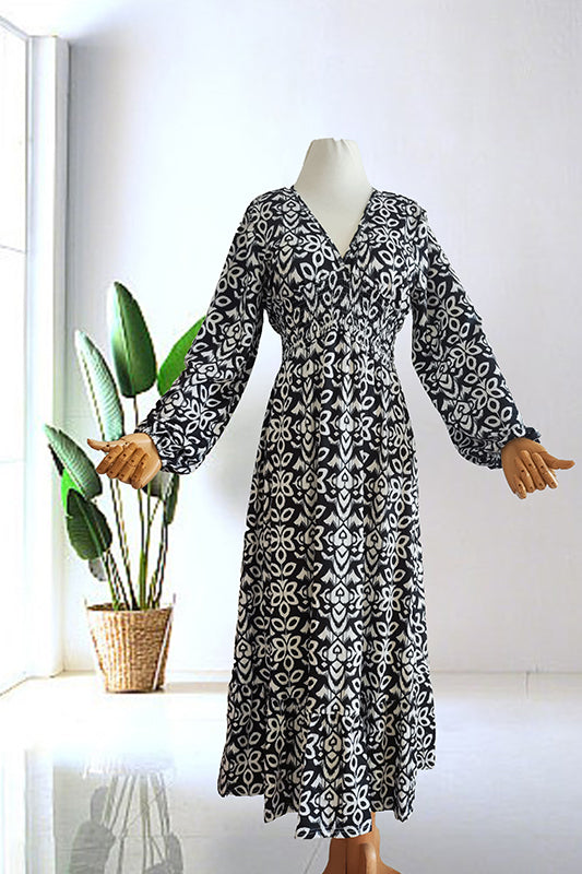 🔥SUMMER SALE 53% OFF 👗New Floral Print V Neck-Long Dress