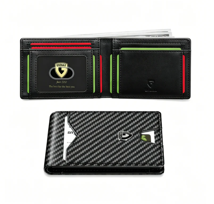 🎁2026 New Arrivals 50% OFF💥RFID-Blocking Leather and Carbon Fiber Credit Card Holder