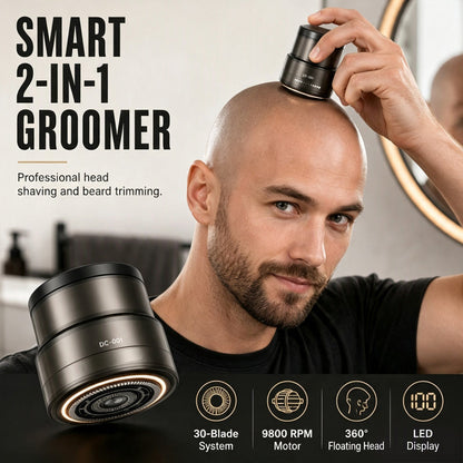 ⏳🔥50% OFF! ⏰2-in-1 Smart Electric Bald Head Shaver and Beard Trimmer with Digital Display