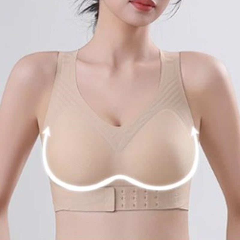 🔥Women’s Beige Wireless Bra, Soft Breathable Non-removable Moulded Cups, Yoga Fitness Sportswear for Gym & Daily Training