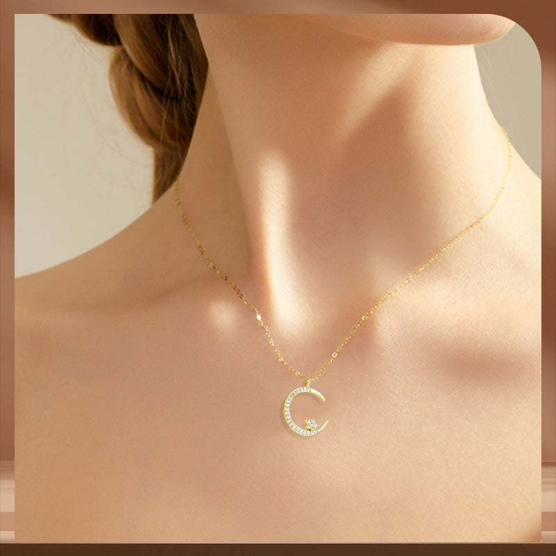 🖤Black Friday Sale:50% OFF🖤Bright Night: Moon Star Necklace🌙✨