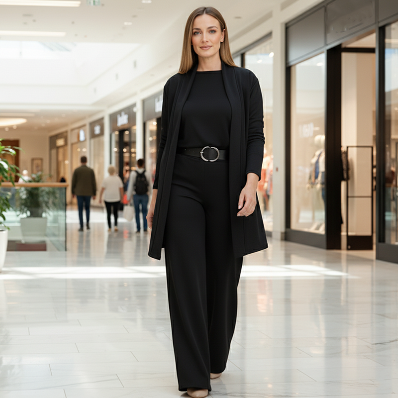 ⏳Time-Limited Special⏰Elegant 3-piece set including long cardigan, top and pants💞