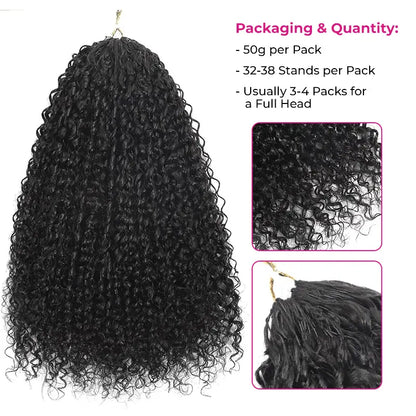 ISEE Hair Boho Braids – Knotless Crochet, 4-5 Packs Full Head