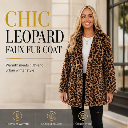 💥2026 HOT SALE - 🏆50% OFF!!❄️ Luxe Winter Style | Women's Leopard Print Faux Fur Coat