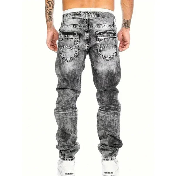 🔥 Men's Fashion Creative Stretch Denim Jeans,Minimalist Style Suitable For Emo Style💙
