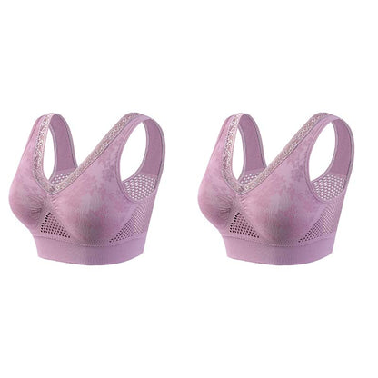 🏆 Last Day Buy One Get One Free! 💐 🎁Lace Wireless Pure Cotton Buttonless Comfy Lifting Bra