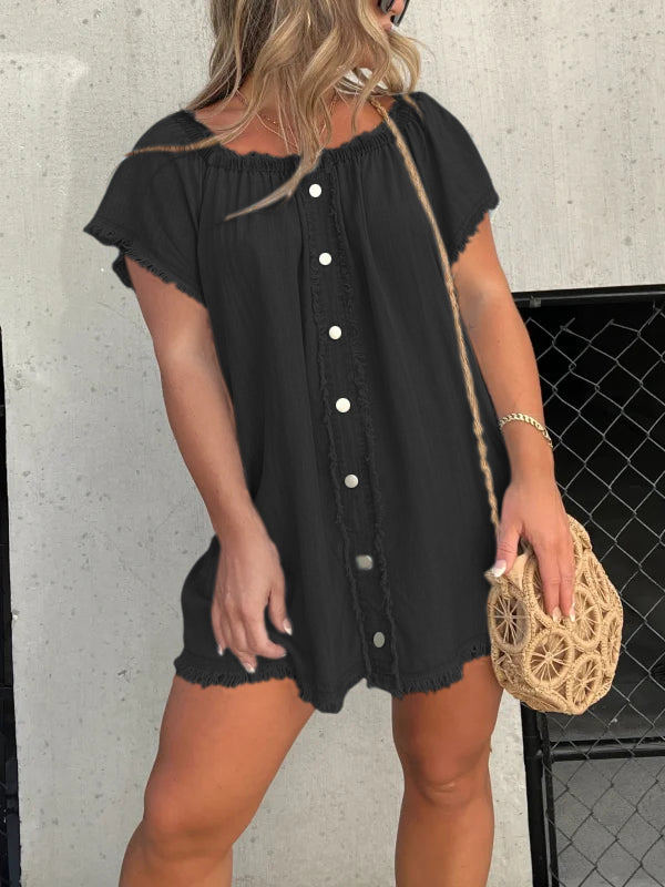 🔥HOT SALE💝Short Sleeve Casual Denim Dress（57% OFF）