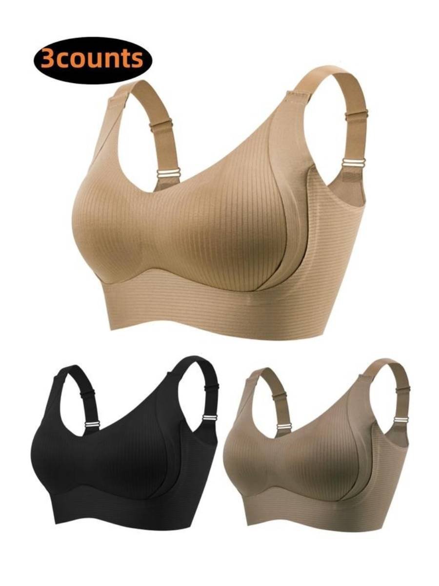 ⏰Last Day Sale 50% OFF 🎁Subtle Striped Seamless Bra W-Support Wireless Comfort Bra