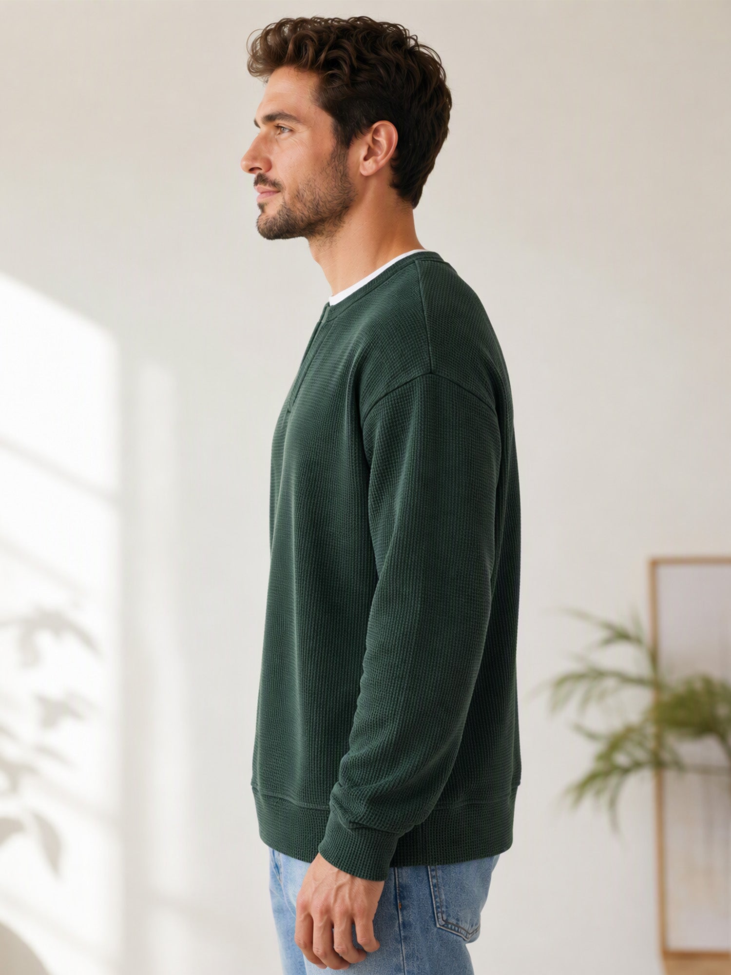 ✨💖Black Friday Mega Deal – 50% off!💖Men's Layered-Look Waffle T-Shirt | Comfortable everyday style with elegant texture 👚
