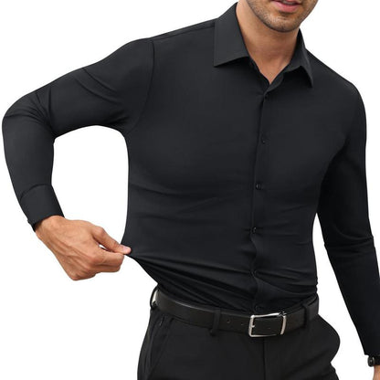💖Black Friday Mega Deal – 50% off!💖 ⏰Men's Solid Color Lapel Long Sleeve Button-Down Shirts