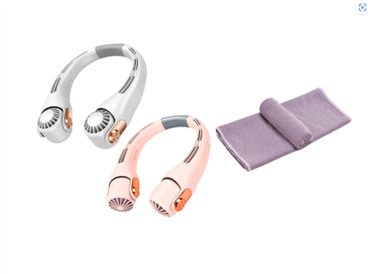 2026 HOT SALE50K+ SOLD! Neck Air Conditioner Fan – Ultra‑quiet, 360° rotating, 3 speeds. Hands‑free cooling, long battery. Summer essential!