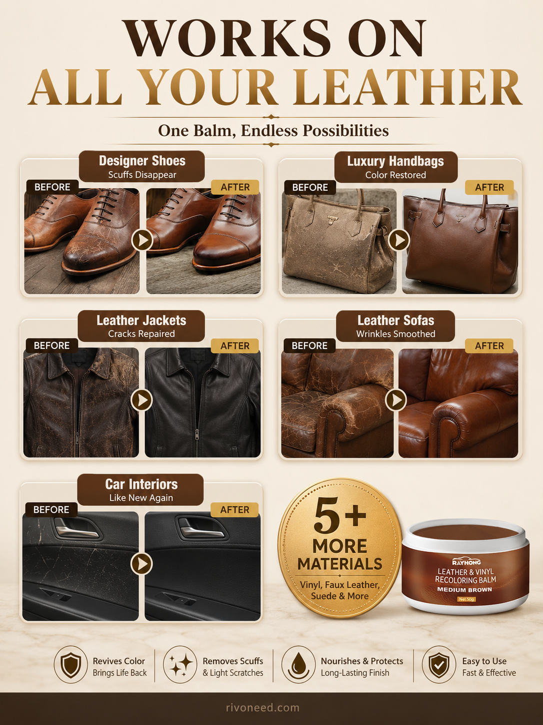 Buy 2 Get 1 Free🏆Leather Repair Paste – Fills scratches & scuffs, restores texture. Available in multiple colours. Save your favourite sofa!