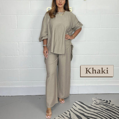 🔥OFFERTA SPECIALE - SCONTO DEL 55%💝Completo da donna con pantaloni larghi a vita alta e maniche lunghe