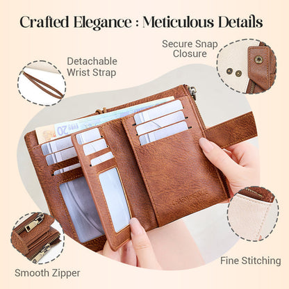 👜💳Women's RFID Blocking Leather Wallet – Blocks digital pickpockets. Soft leather, multiple slots. Secure & stylish.